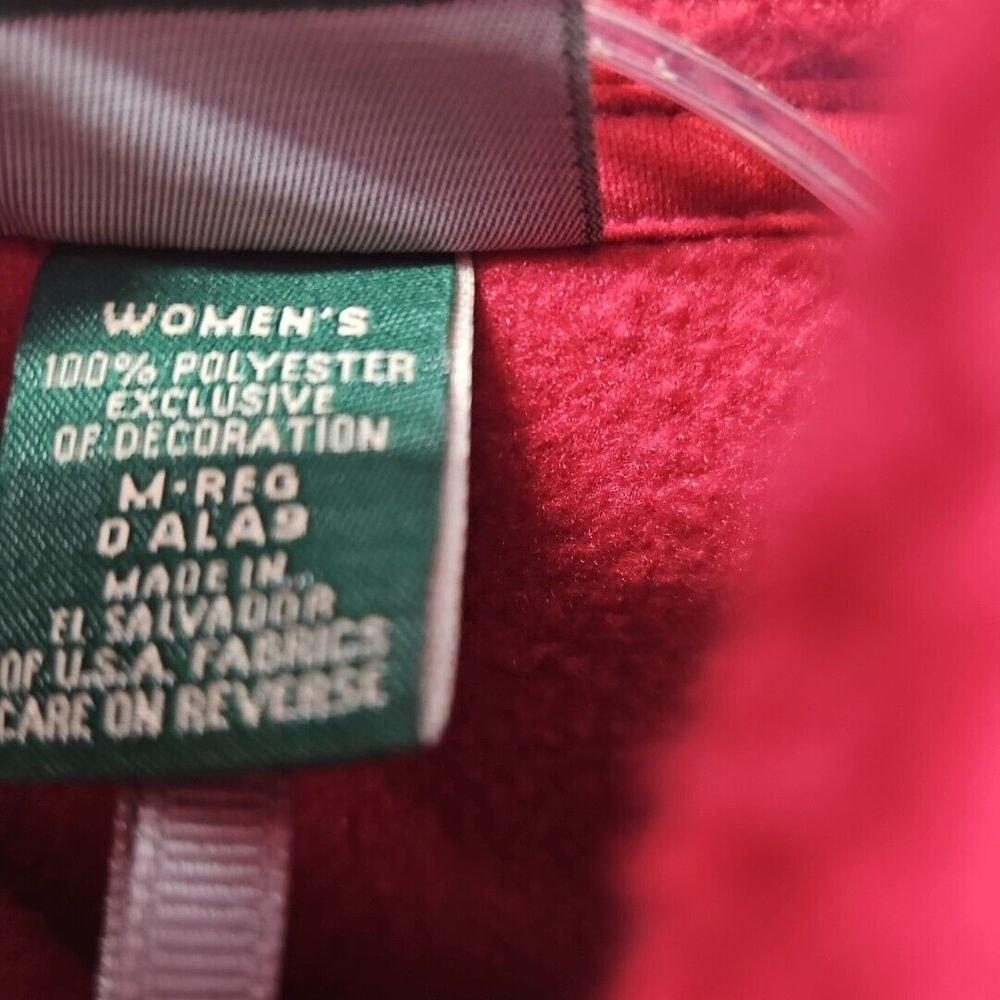 LL Bean Women's Sz MED Polartec Pink Fleece Zip Front Winter Vest - Picture 4 of 11